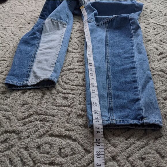 Shein Patchwork Mom Jeans High-Rise Patchwork Jeans color block jeans Small - Picture 8 of 10